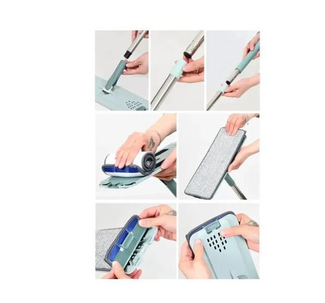 Комплект для прибирання швабра ледар з великим відром 10л з віджимом Scratch Cleaning Mop 2052300 фото